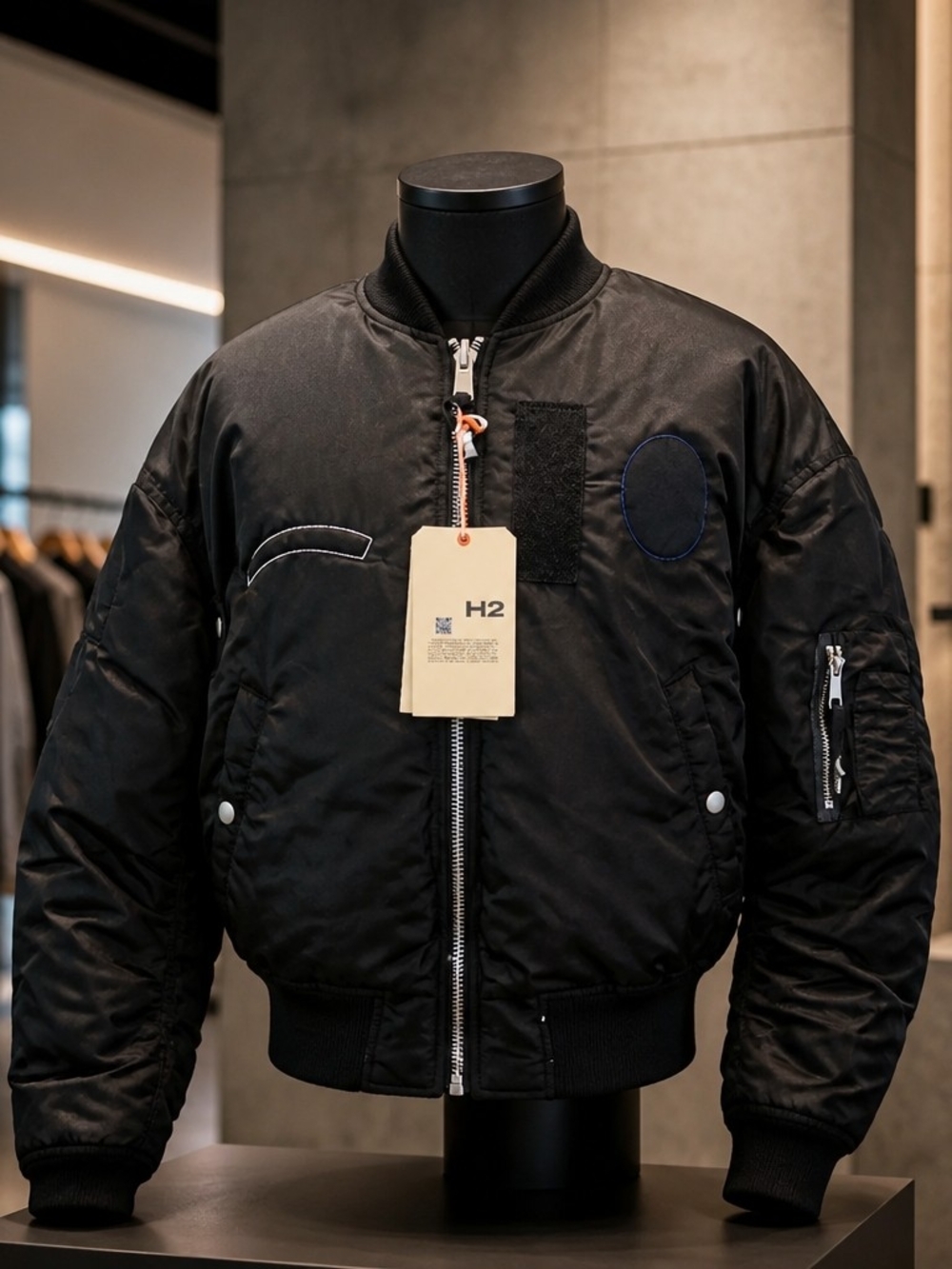 H2 Heron Preston X H&M Reversible Flight Bomber Jacket Burgundy Black Size S NWT